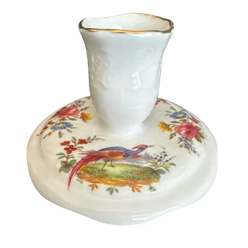 Vintage Set of 2 Crown Staffordshire Pagoda China Candleholders